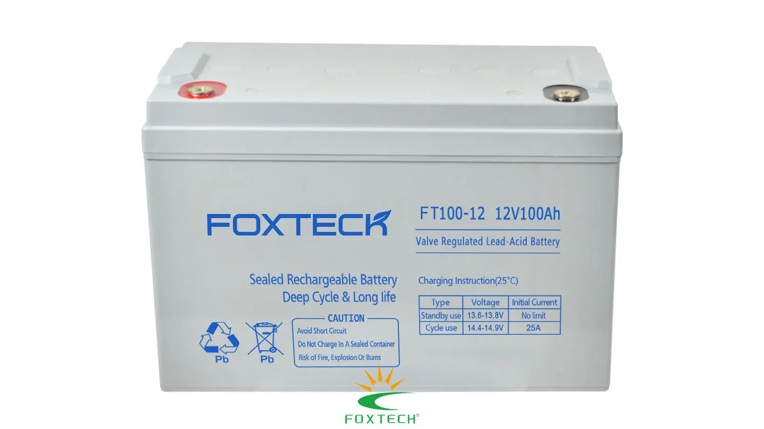 Pin axit chì &amp; pin gel Foxtech 12V - Thiết kế chu kỳ sâu di động 1