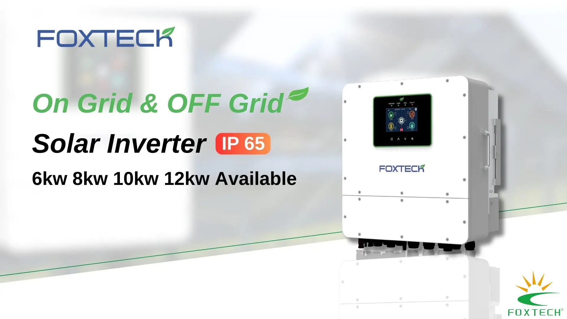 FOXTECH PV Inverter: 6-12kW, WiFi, Dual AC, IP65, 97% Efficiency 1