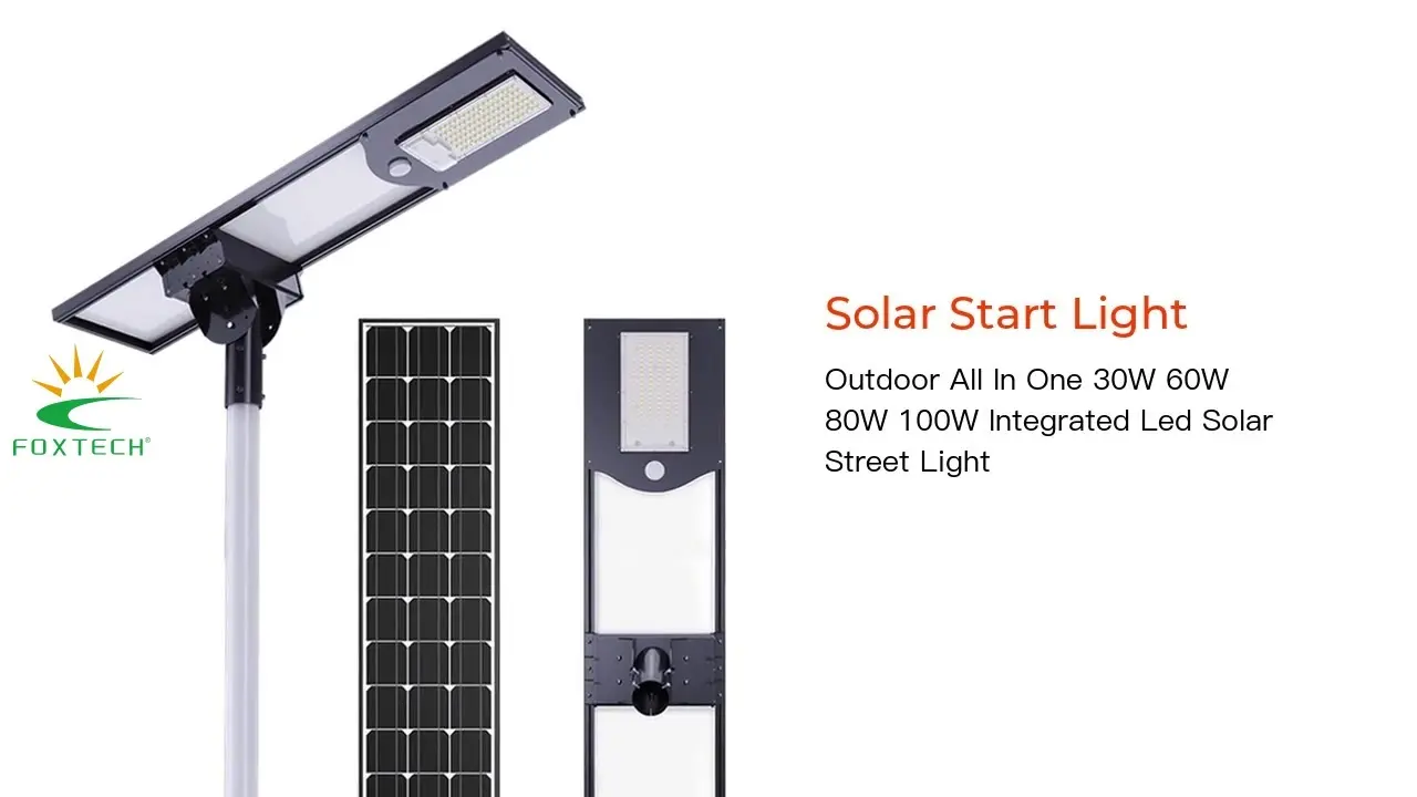 Endurance Solar Street Lights - High Brightness Bridgelux 3030 170 lm/w IP65 Outdoor All In One Design 30W-100W LED Solar Light 1
