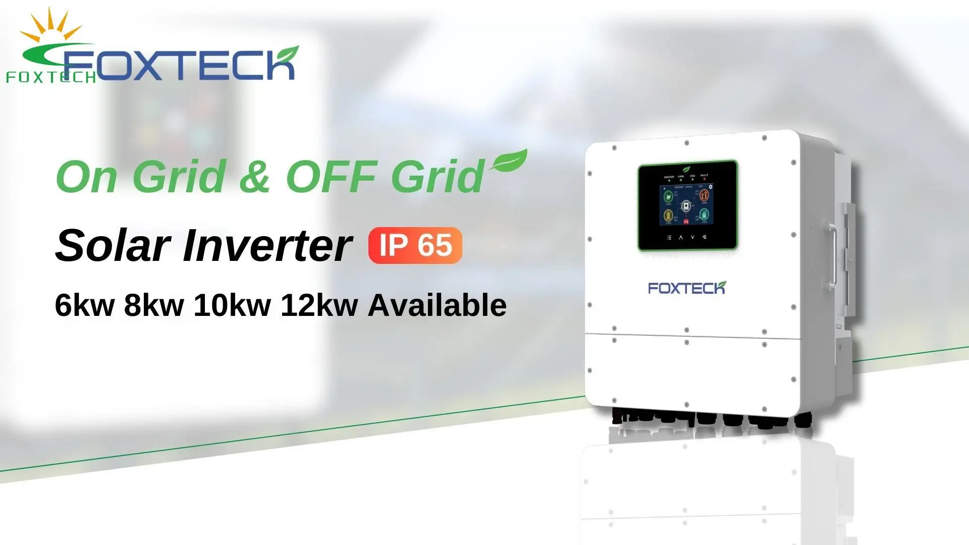 FOXTECH Solar Power Inverter - WiFi Monitoring, Dual AC Inputs & Outputs, 97% Efficiency, IP65 Protection. 1