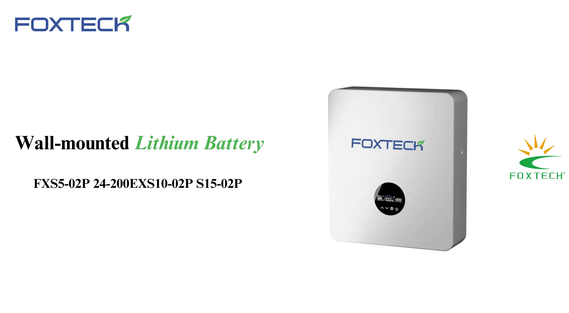 Foxtech Solar 15kwh Wall-Mounted Li-ion Battery 1