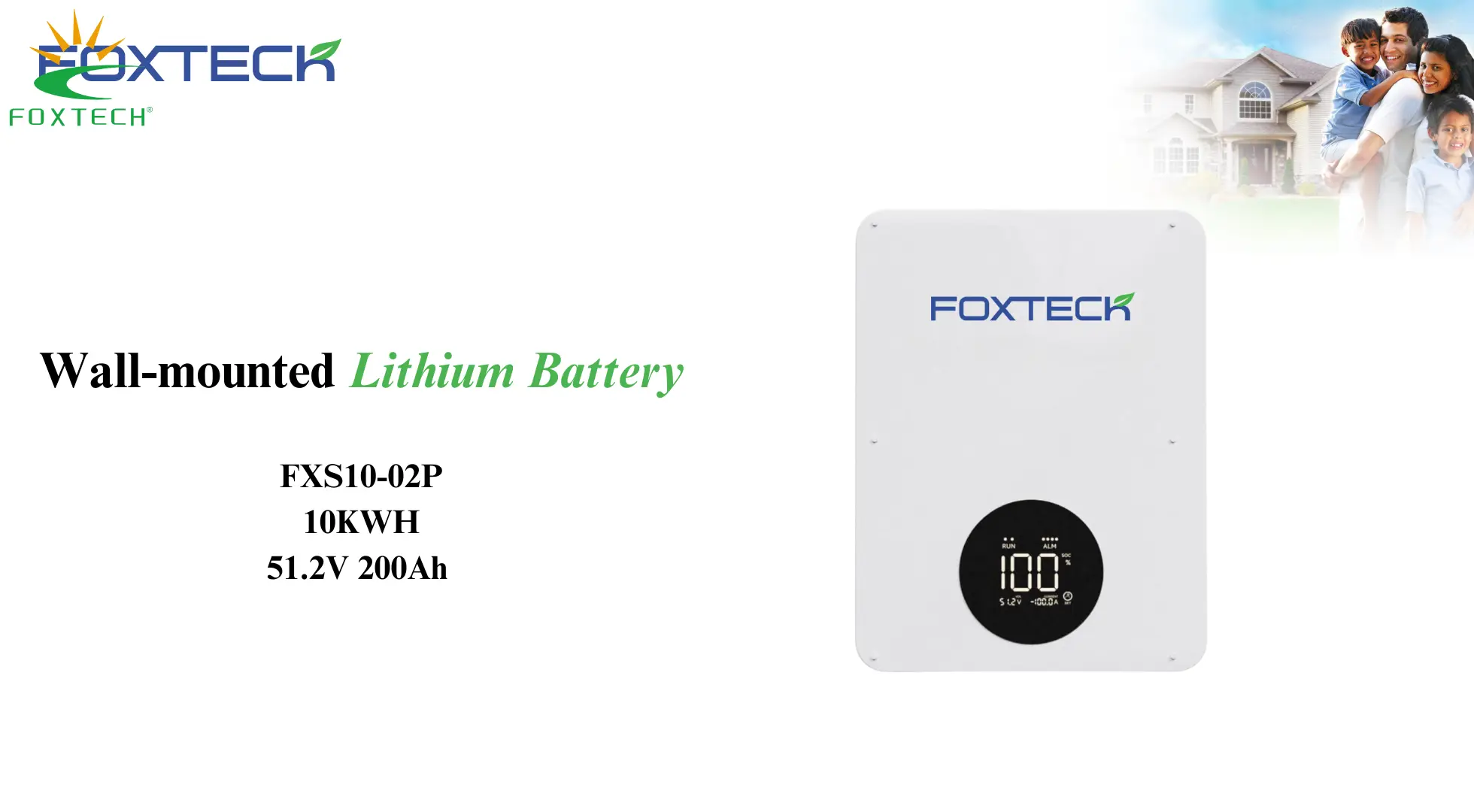 Batería de pared de litio solar Foxtech con puerto de comunicación RS485: solución energética asequible y de alta calidad 1