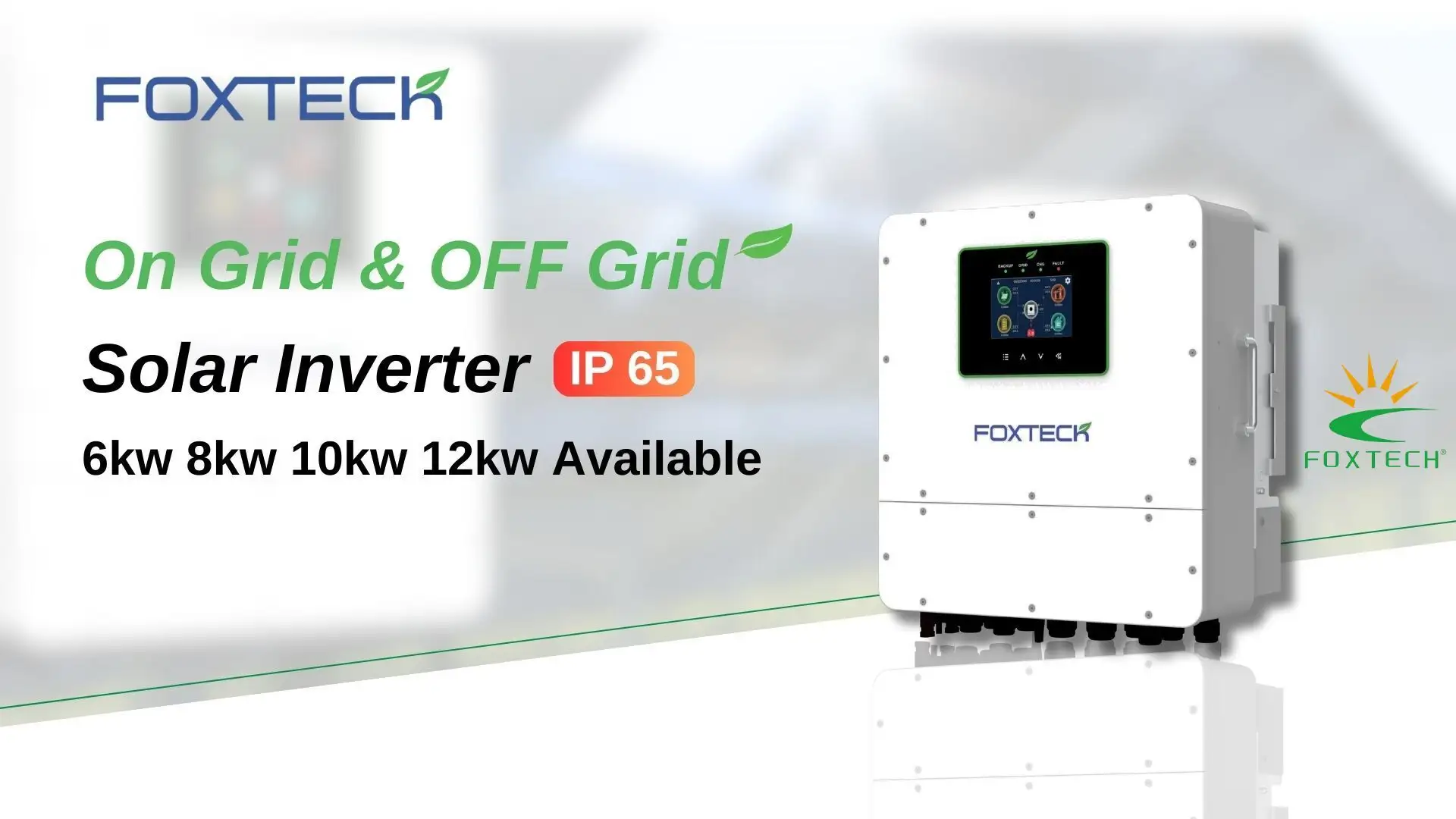 FOXTECH Solar Inverter 6-12kW WiFi Monitor IP65 Efficiency 1