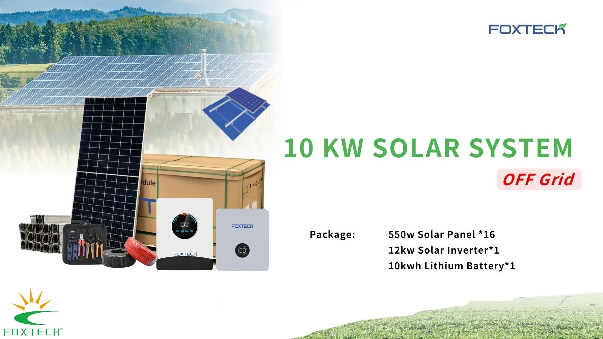10KW Solar System with 16 High-Performance Panels and 12KW Inverter 1
