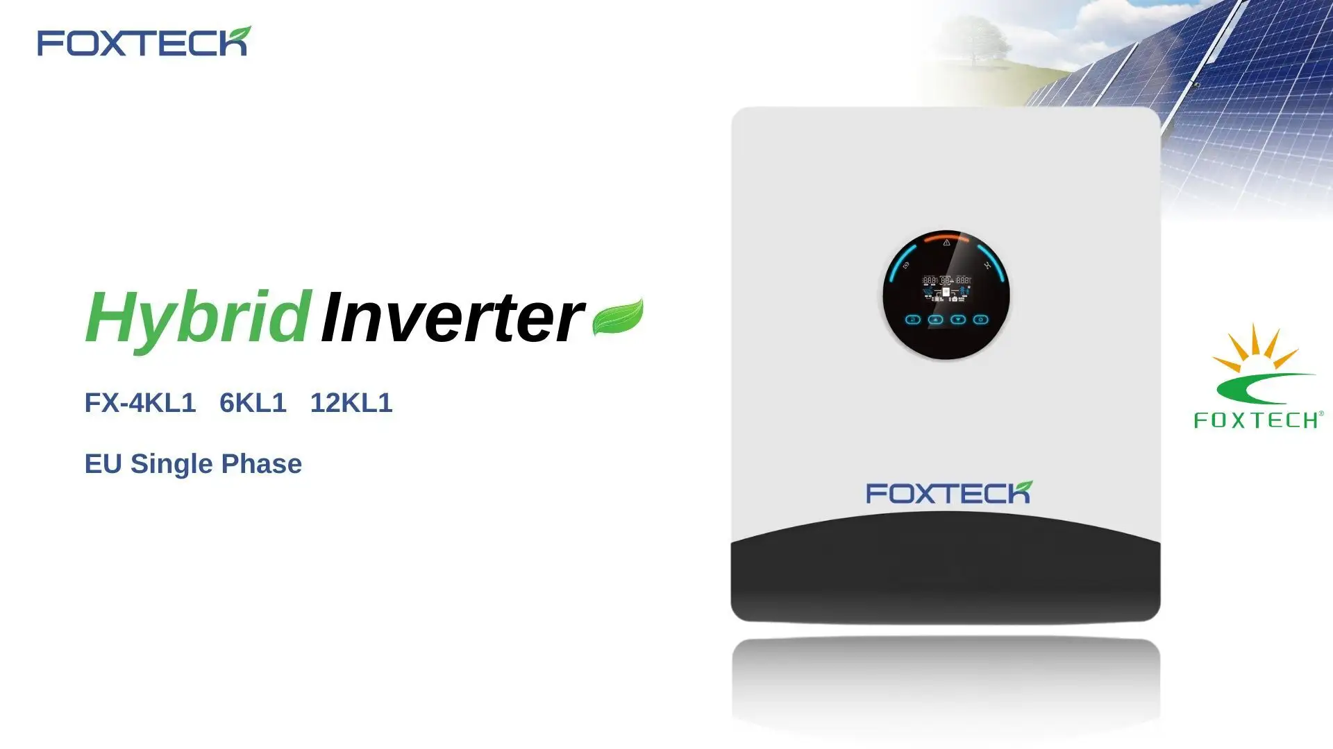 Foxtech 4/6/12kW Industrial Solar Inverter - Pure Sine, MPPT, 3-Year Warranty 1