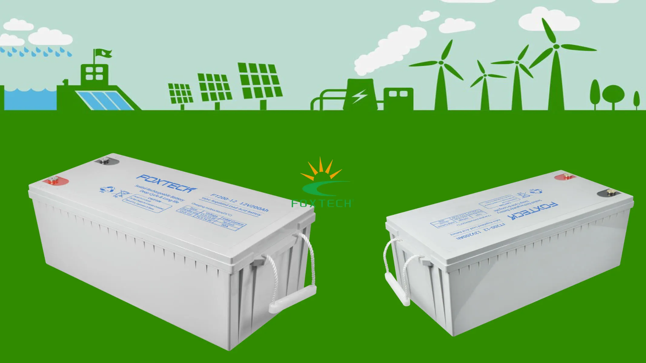 Foxtech Solar Gel Deep Cycle Battery - Reliable Low Temperature Performance 1