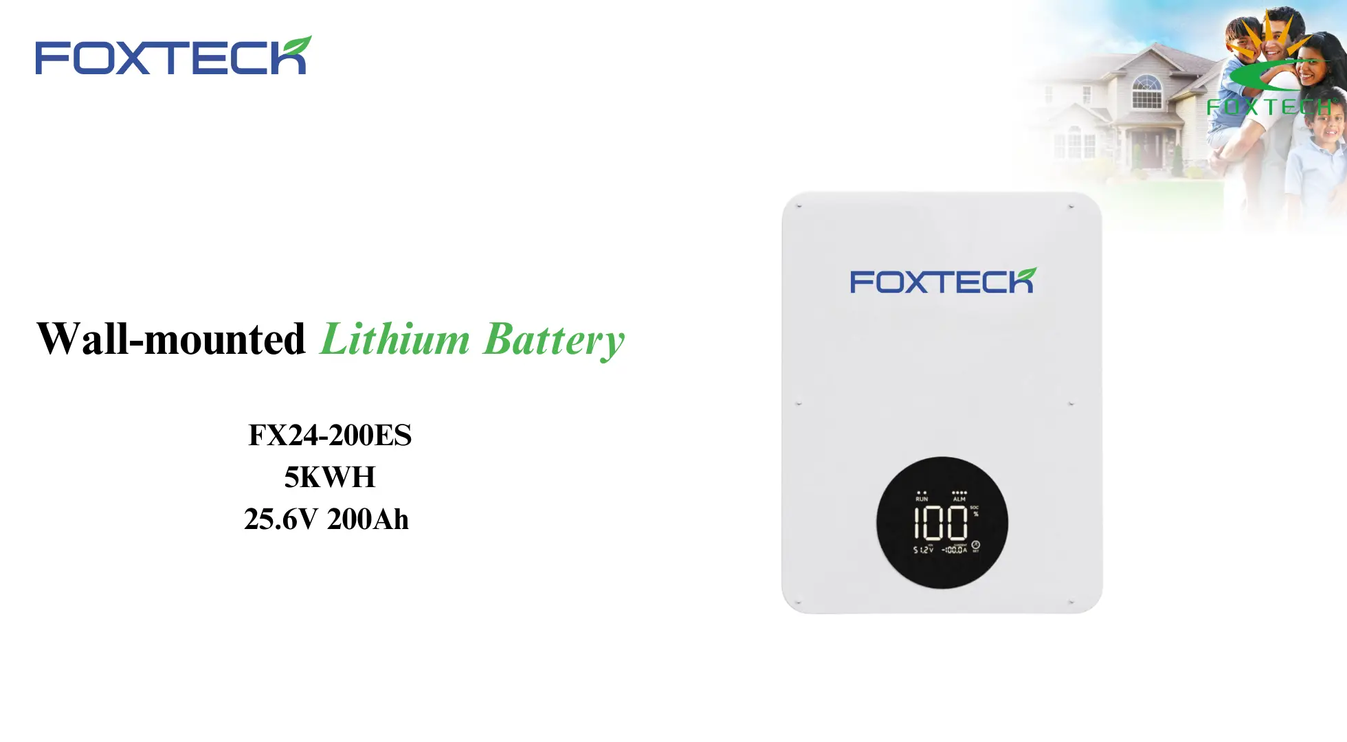 Foxtech Solar Lithium Wall Battery - High Capacity and Reliable 1