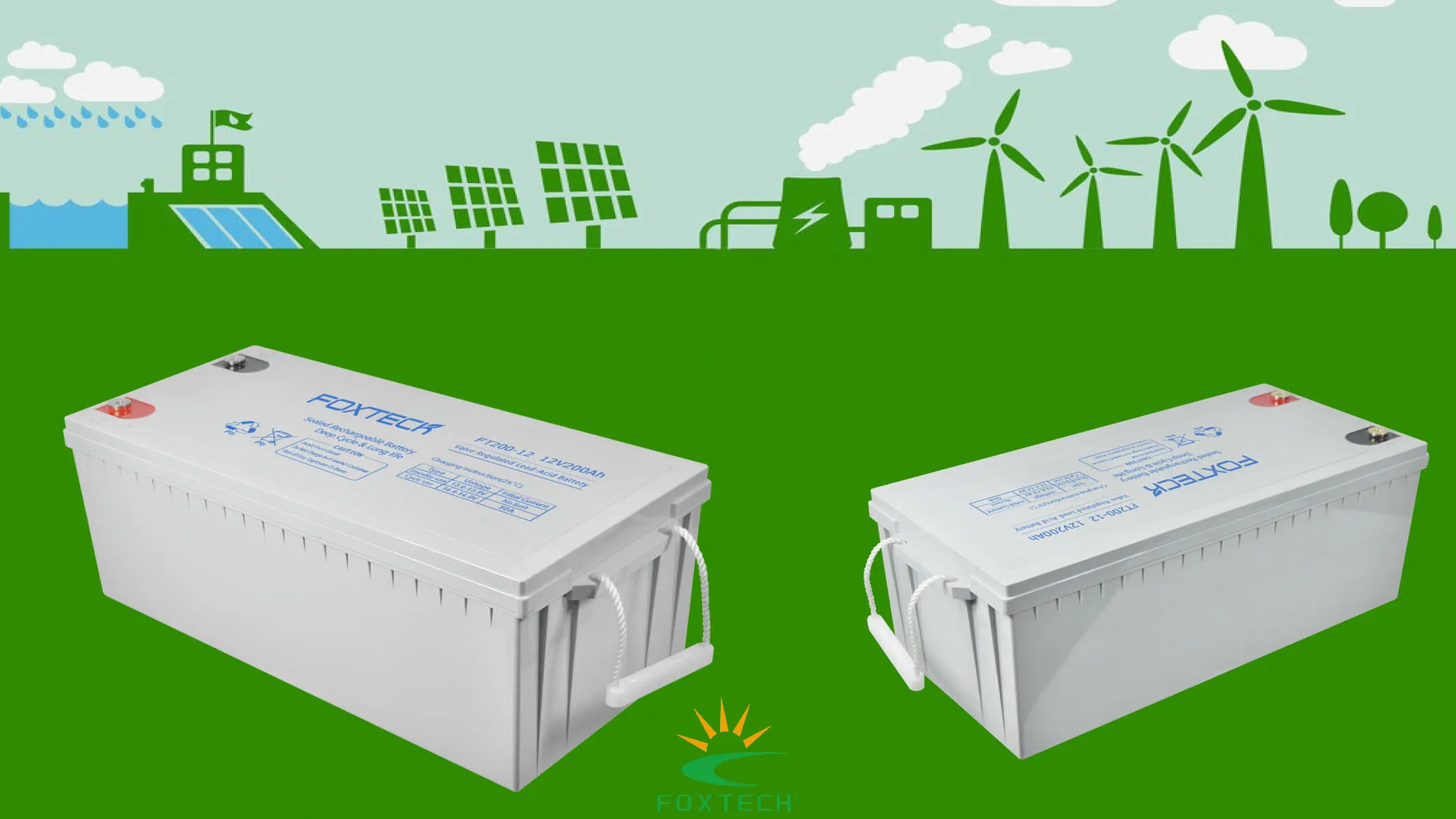 Batería de gel de ciclo profundo Foxtech Solar: rendimiento confiable, ecológica, fabricante de baterías de plomo-ácido 1