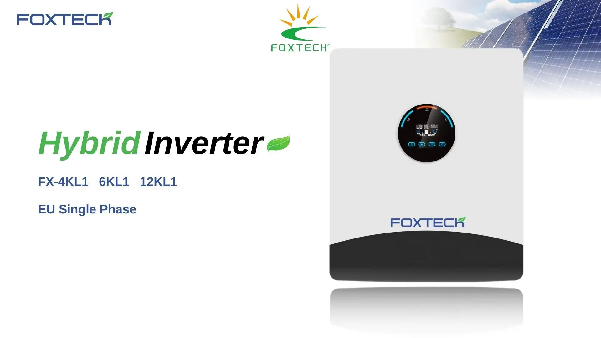 Onduleur solaire industriel Foxtech 4/6/12 kW à onde sinusoïdale pure monophasé UE 1