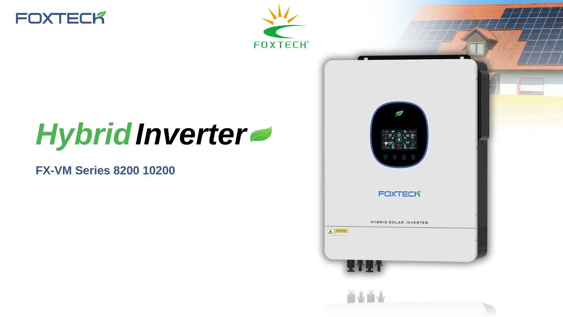 محول الطاقة الشمسية الهجين من فوكستك - مزود بتقنية تتبع نقطة الطاقة القصوى (MPPT) مدمجة، موجة جيبية نقية، 8.2/10.2 كيلوواط 1
