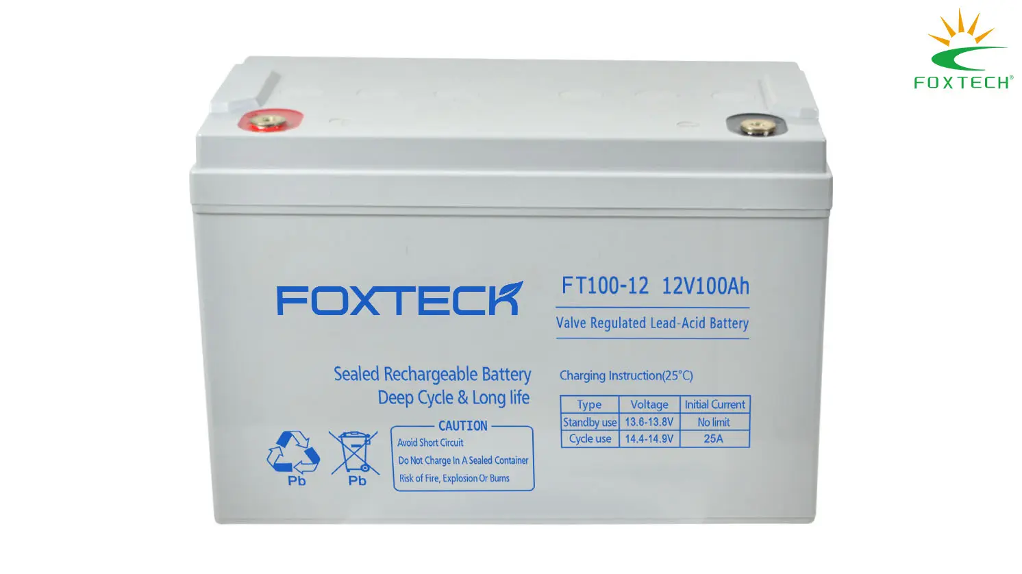 Foxtech 12V Lead Acid/GEL Battery - Portable and Durable 1