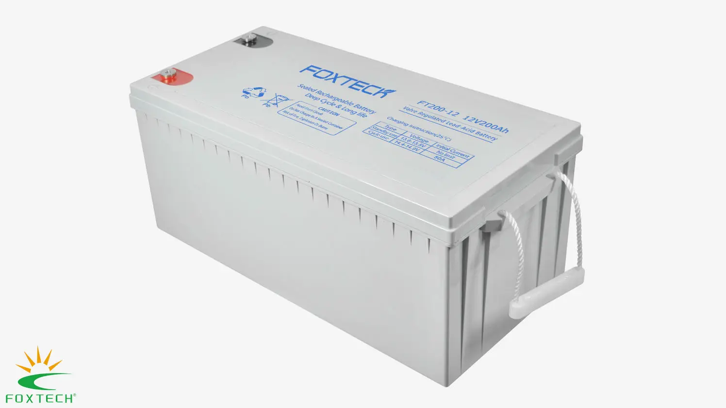 12V 200AH Deep Cycle Solar Battery by Foxtech - AGM GEL Rechargeable for Home Appliances & Power Systems 1