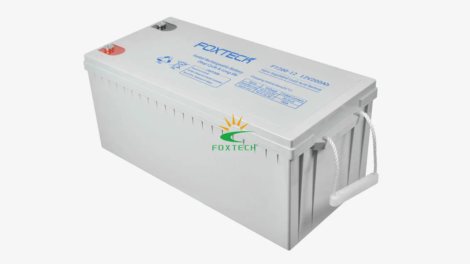 Foxtech 12V 200AH Deep Cycle Lead Acid Solar Battery 1