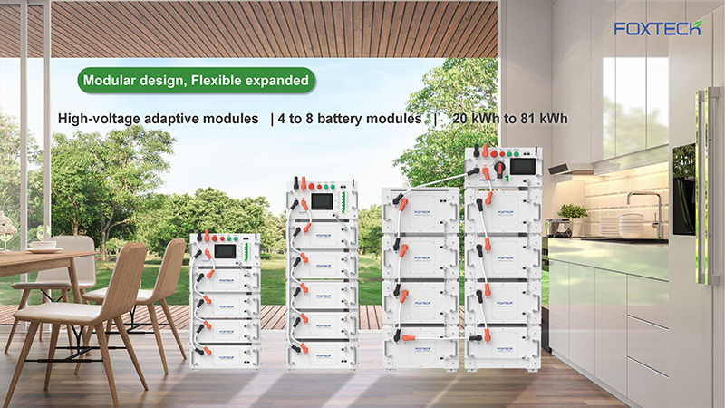 Foxtech 20-81kWh High Voltage Stacking Energy Systems 100Ah HV LiFePO4 Battery DIY Kit 4