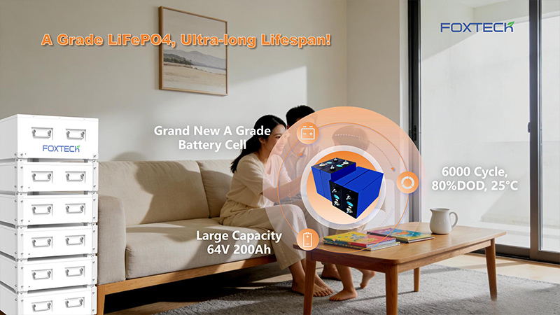 Foxtech 64-166.4kWh 1000V Mataas na Boltahe na Stackable Residential Battery System A-Grade LiFePO4 na Baterya para sa bahay 4