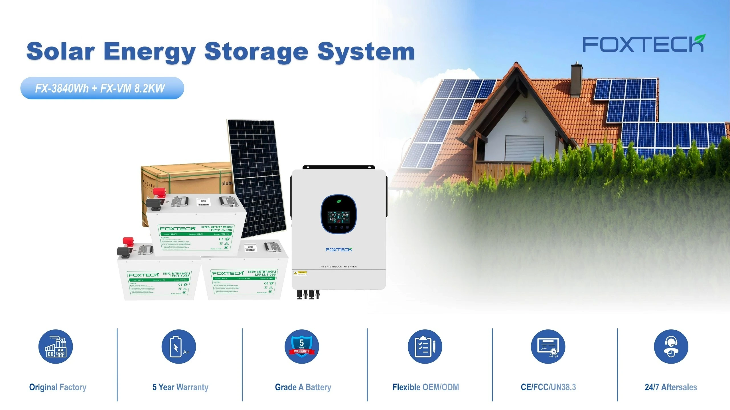 Foxtech 12.8V 100Ah 205AH 314Ah Greatpower  LiFePO4  Battery 1280wh-5120wh IP65 Energy Storage Battery 1