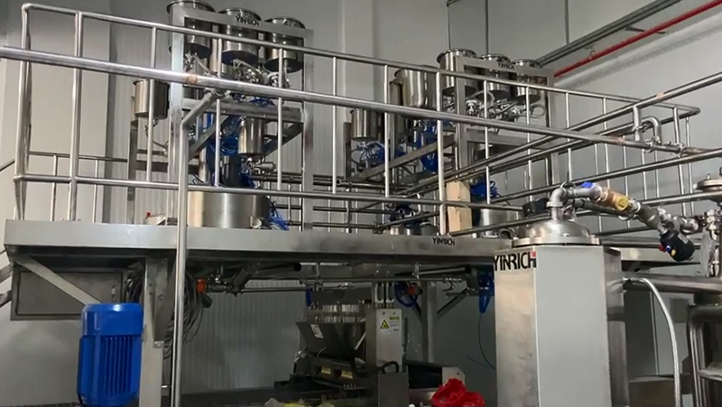 Indonesia customer factory running GDQ300 jelly candy depositing line with AWS500 automatic weighting system 3