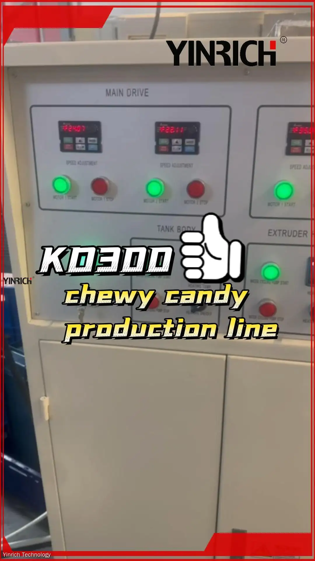 Jalur Produksi &amp; Pembungkus Permen Kenyal Yinrich KD300 – Kapasitas 300kg/jam 1