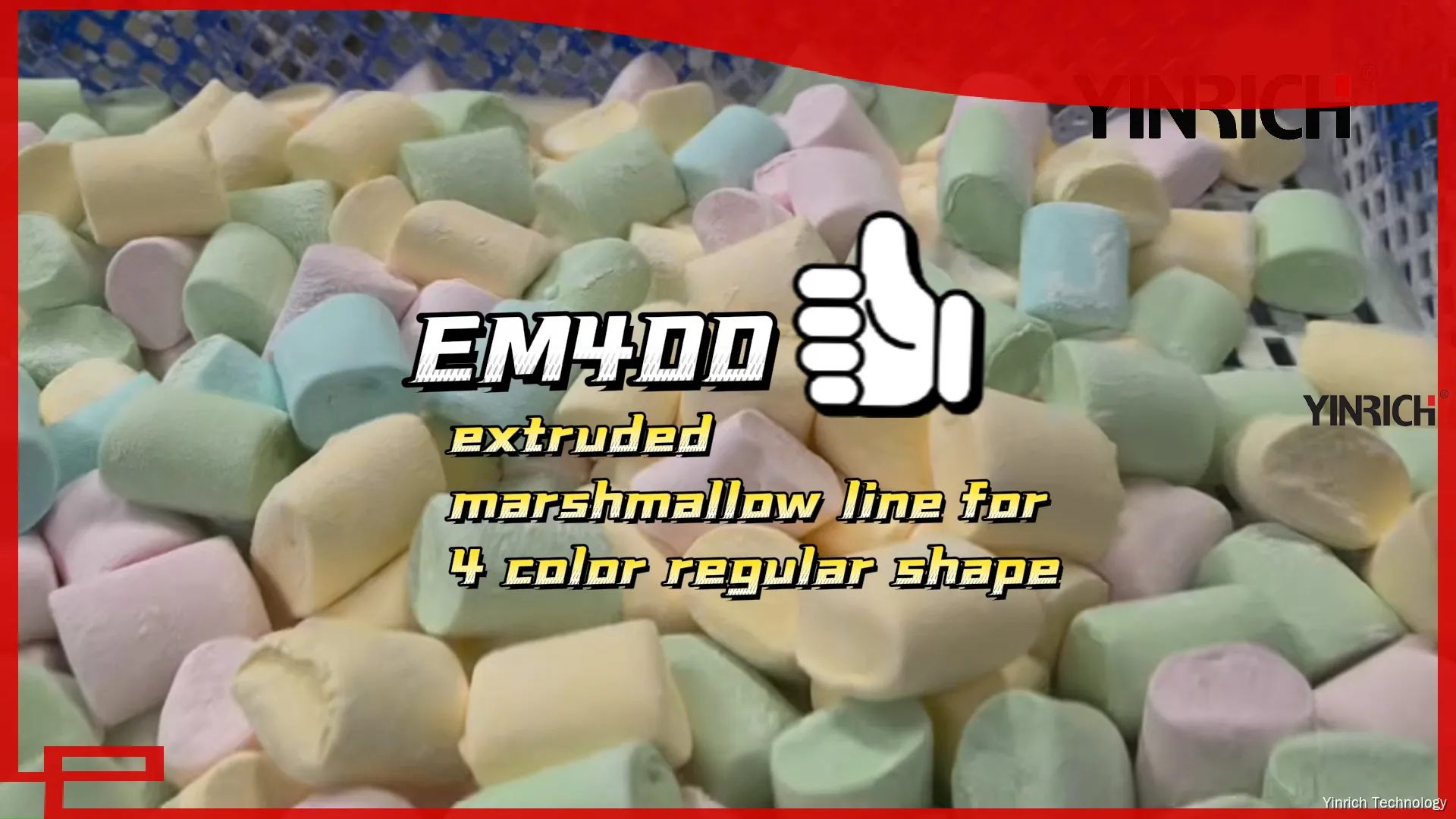EM400 擠出棉花糖生產線：自動化、多功能、四色生產 1