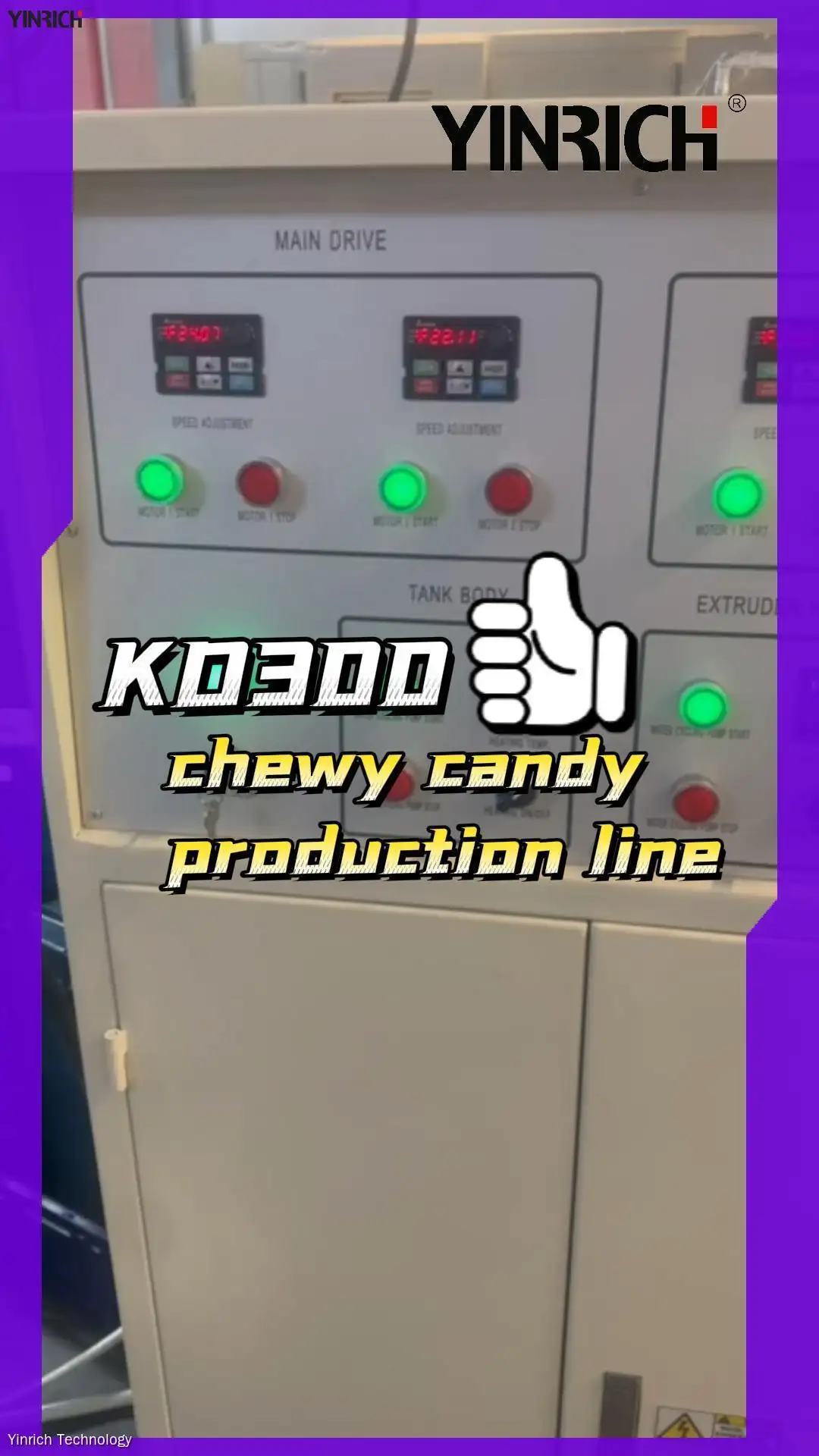 Yinrich Soft Candy Production Line with Chewy Candy Cutting & Wrapping - 300kg/h 1