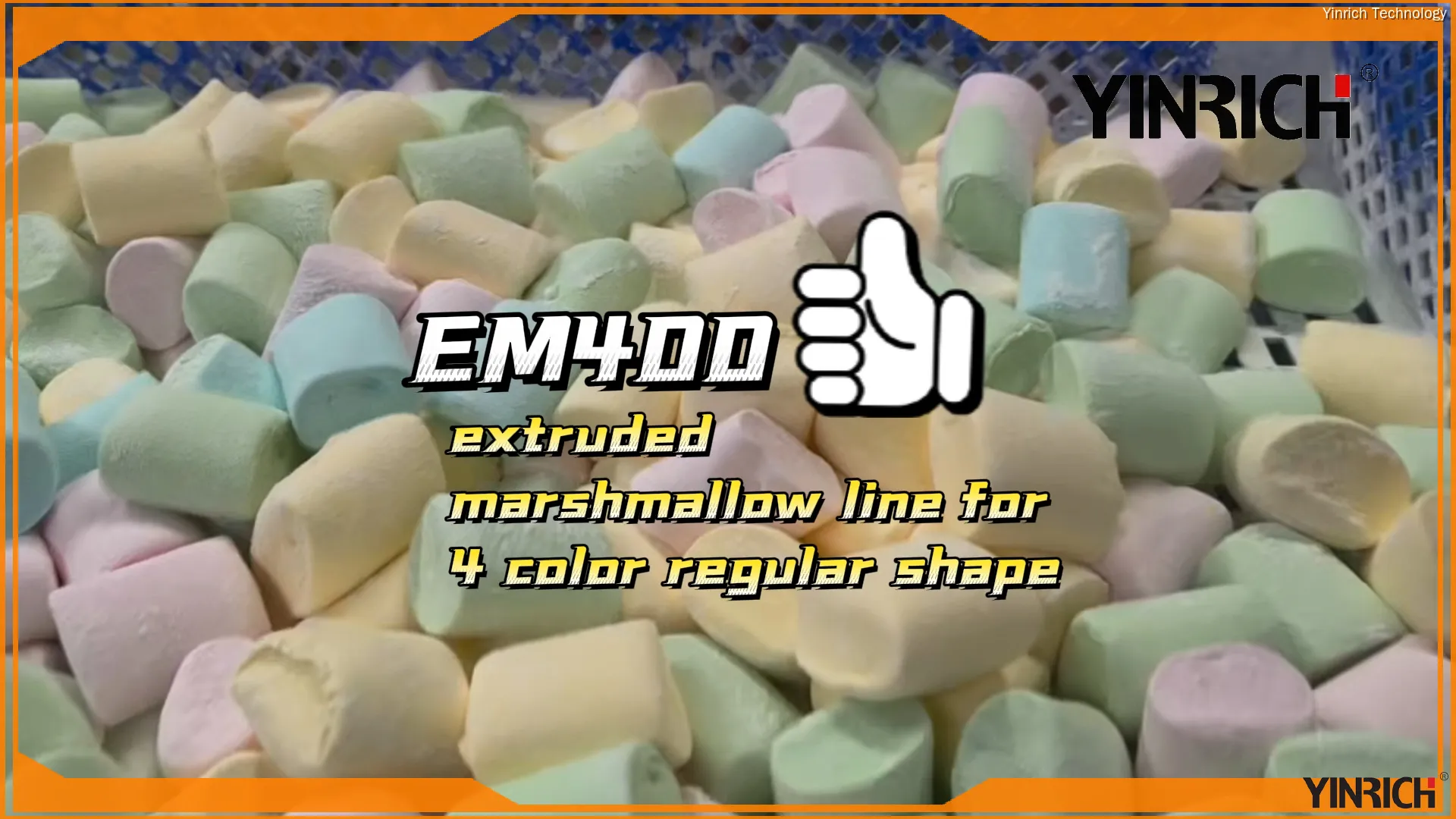 YINRICH® EM400 擠壓棉花糖生產線：色彩豐富、自動化程度高、用途廣泛。 1