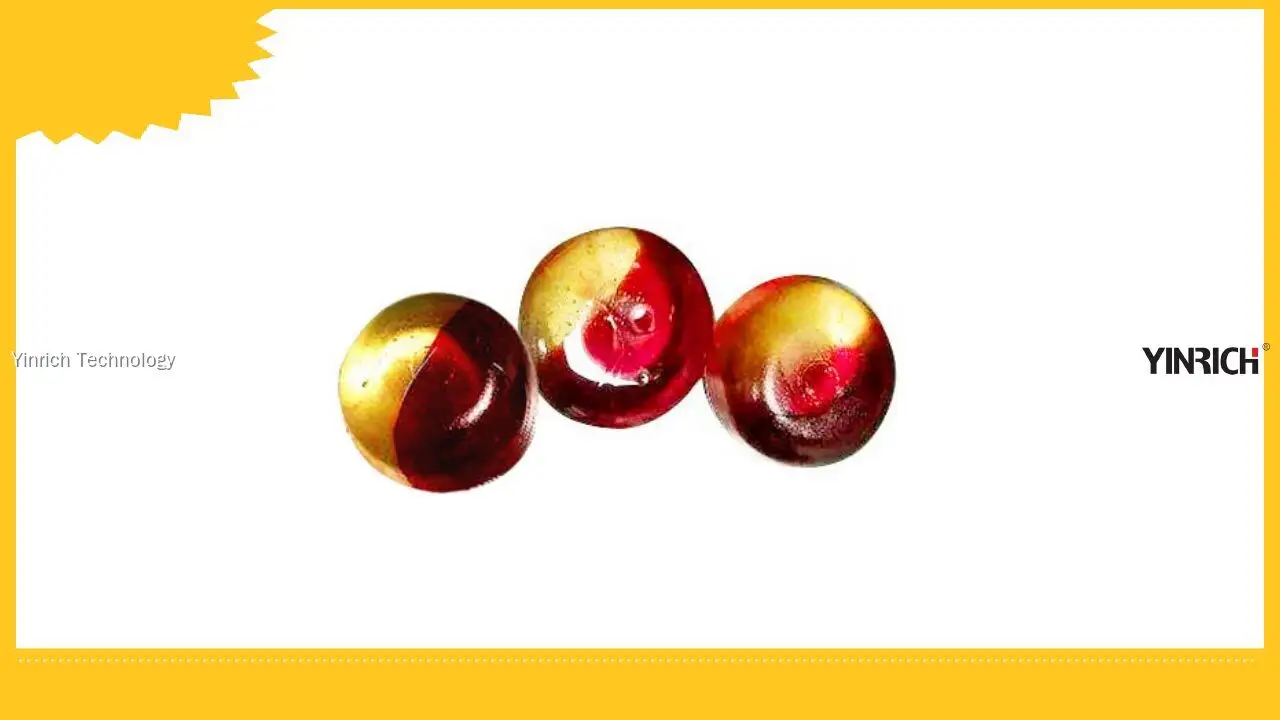YINRICH Výrobní linka na tvrdé bonbóny - dvoubarevné bonbóny vedle sebe 1
