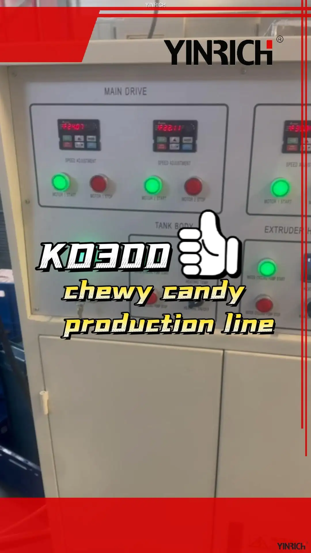 Yinrich Soft Candy Produksjeline mei Chewy Candy Cutter &amp; Wrapper1 1