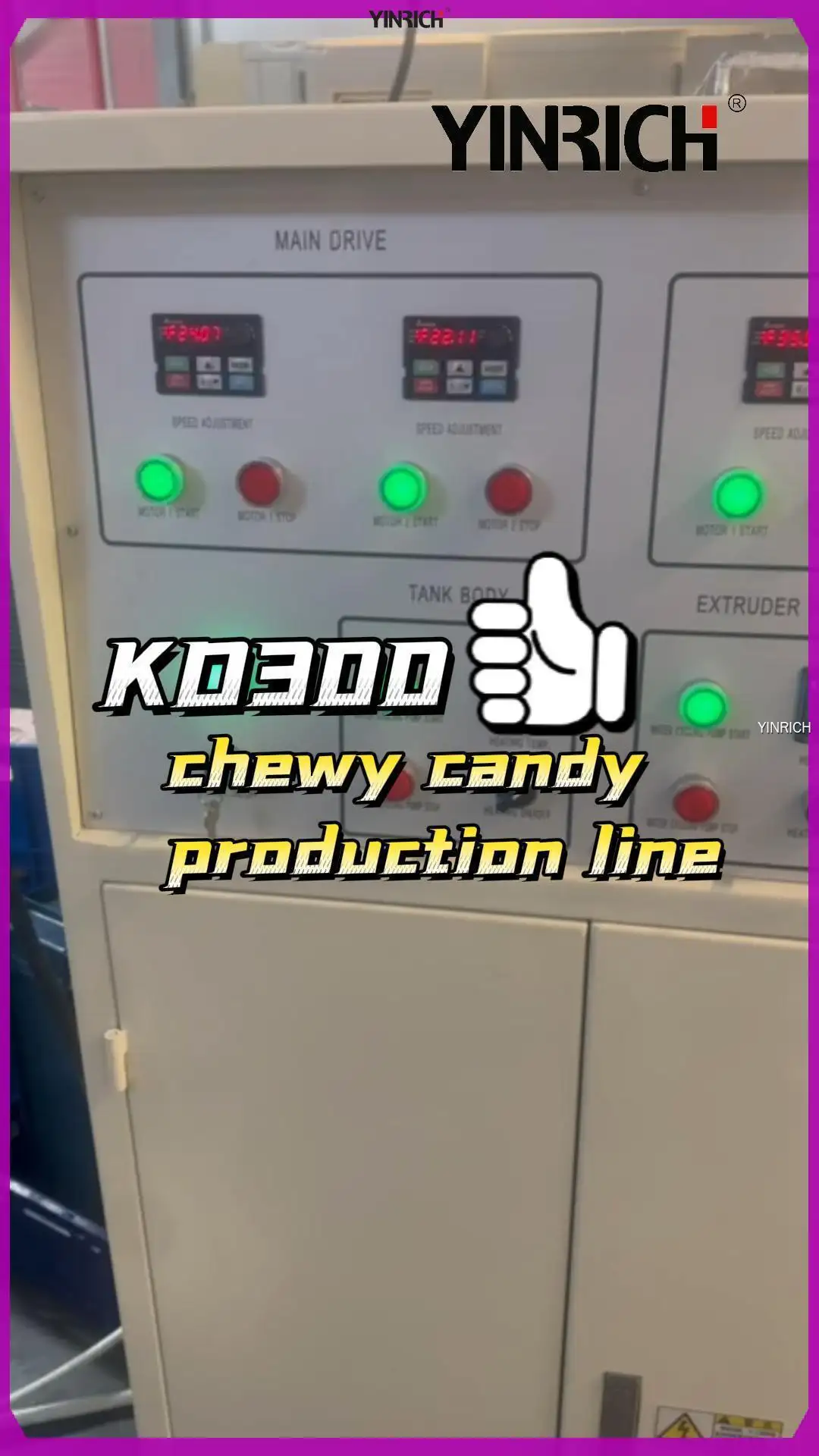 Výrobní linka na žvýkací bonbóny Yinrich GQ300 - Balicí stroj na bonbóny 1