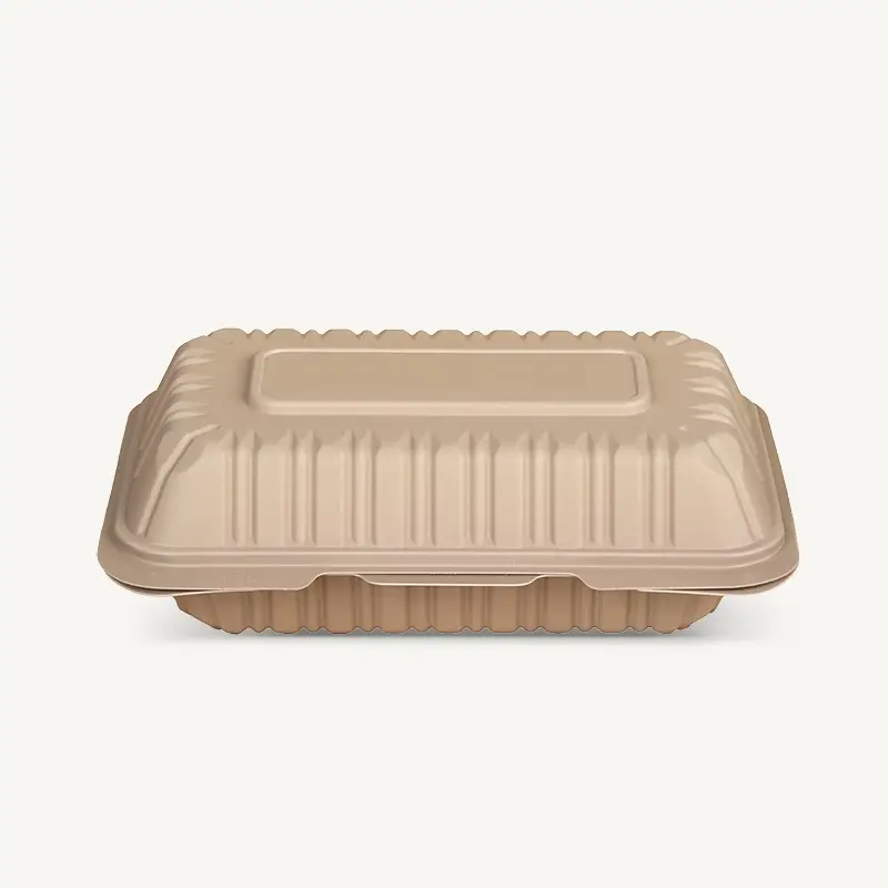 ZSS-HB9*6 Wholesale custom BioBamboo Disposable Bamboo Hamburger Box Lunch Box 1