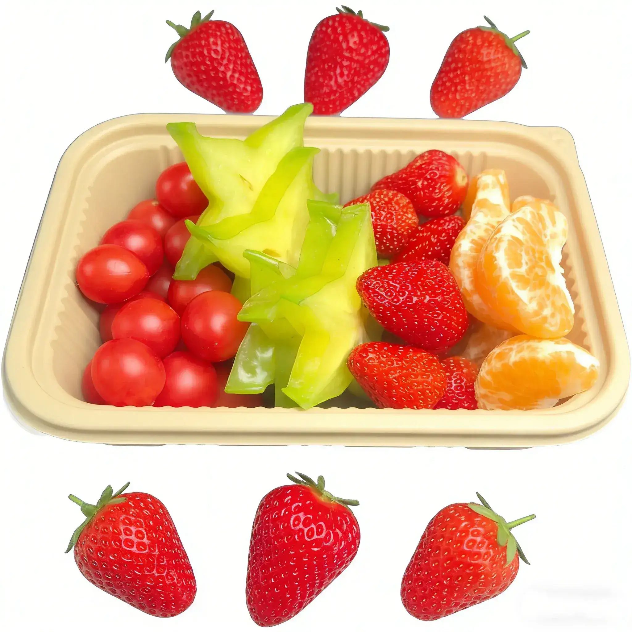 biodegradable fruit packaging trays made from bamboo