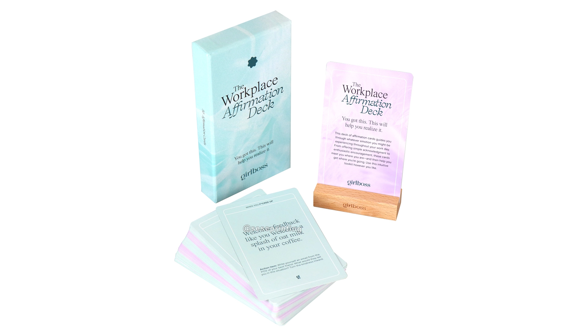 Mental Health Positive Card Printing Affirmation Cards with Wooden Stand 1