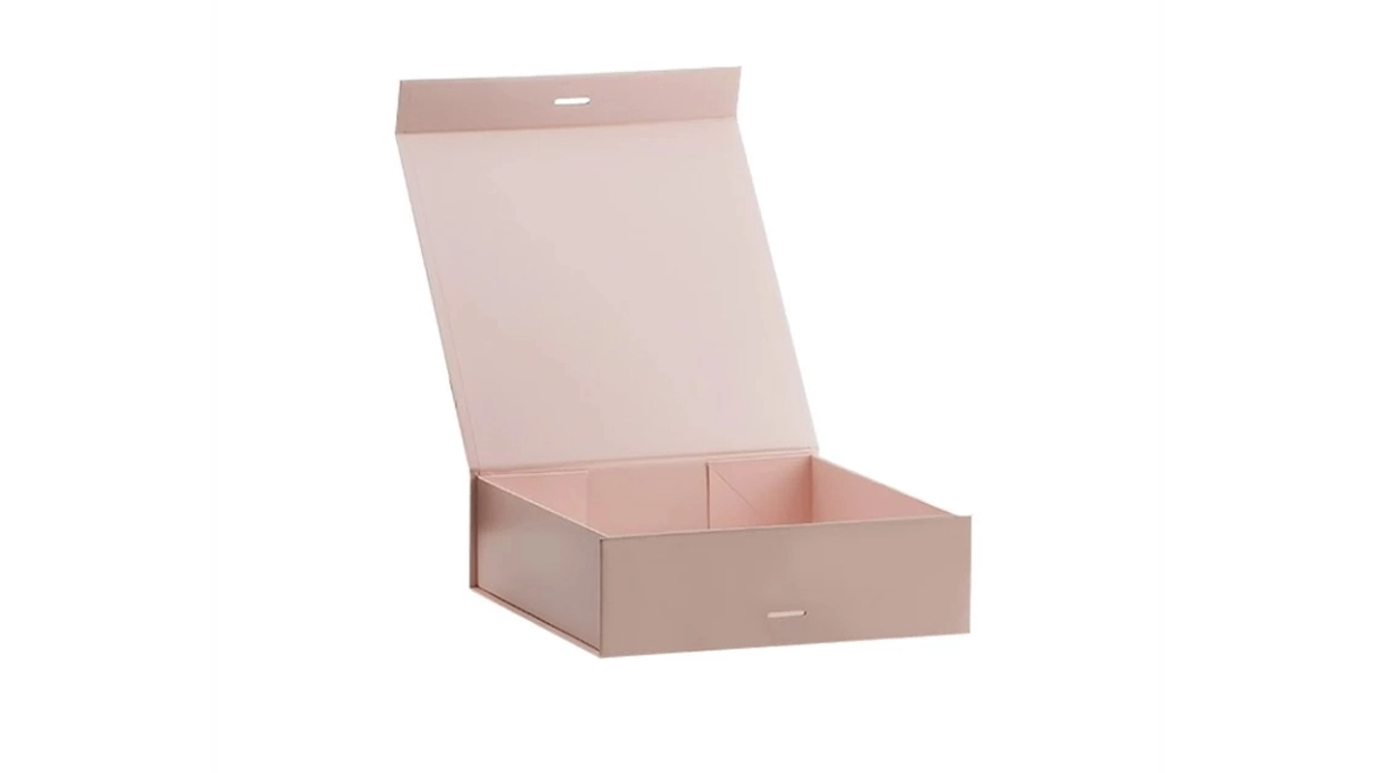 A5 Square Pink Magnetic Gift Box with Ribbon 1