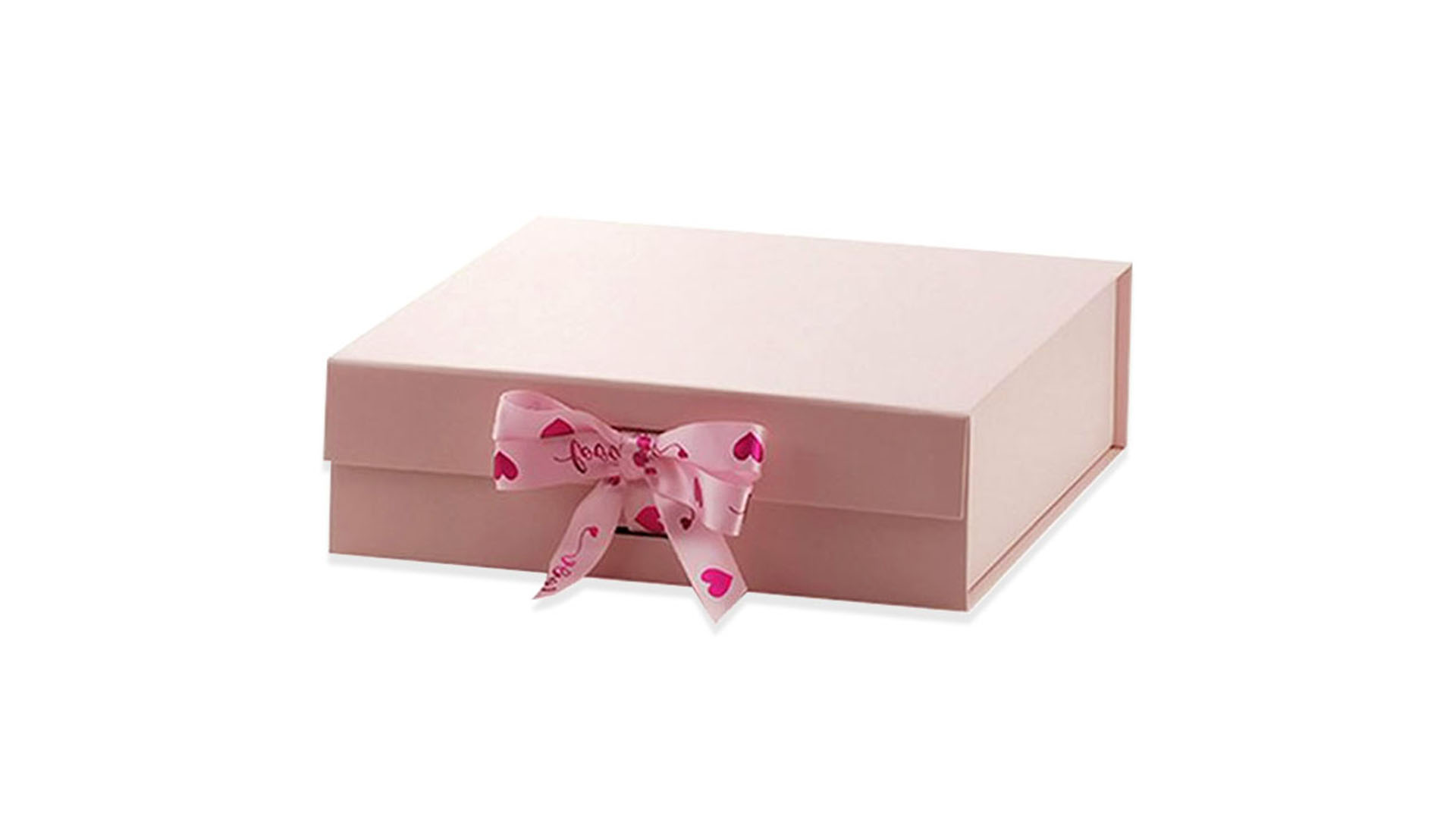 A5 Square Pink Magnetic Gift Box with Ribbon 5