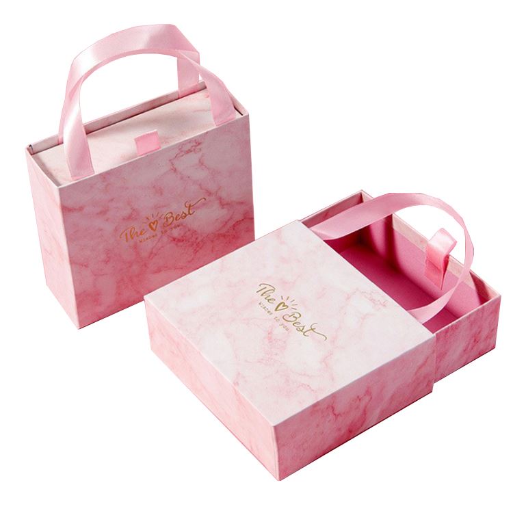 Pink Paper Marble Clothes or candy Packaging Baby Gift Box 5