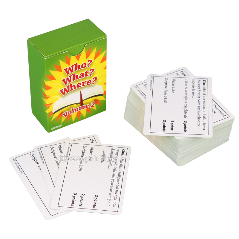 Factory OEM Printing Conversation Card Game Question Cards Customized Paper Playing Card 8