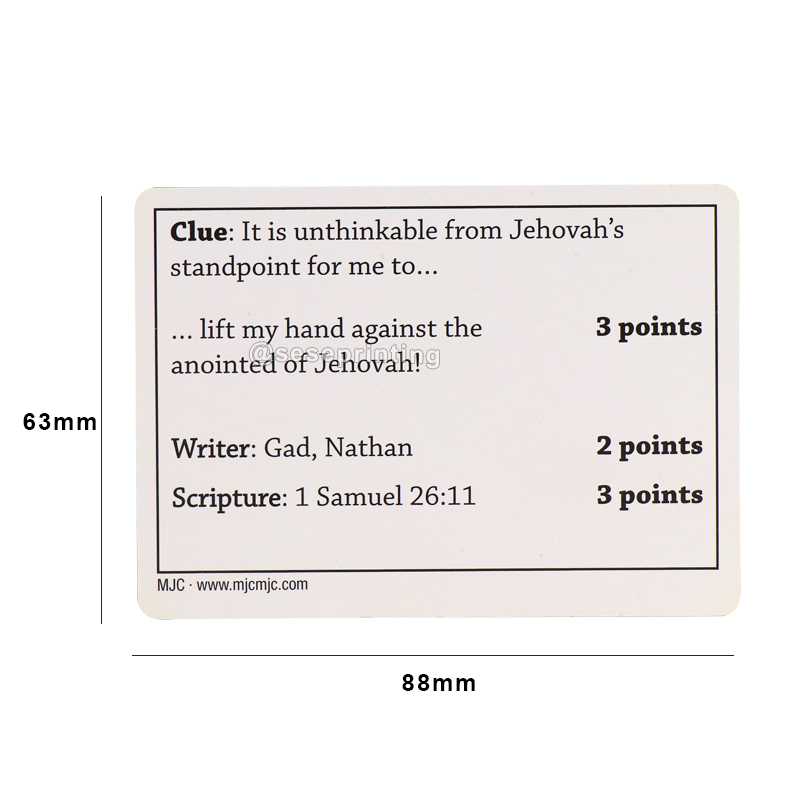 Factory OEM Printing Conversation Card Game Question Cards Customized Paper Playing Card 7