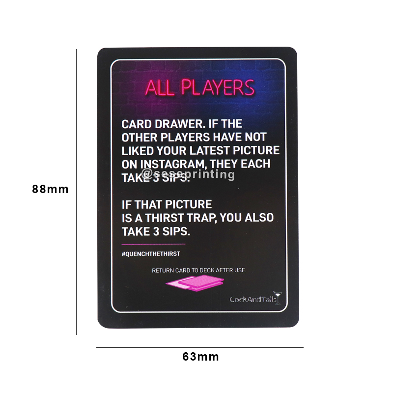 Custom Printing Adult Playing Against Card Game Dare or Drinking Card Game 7
