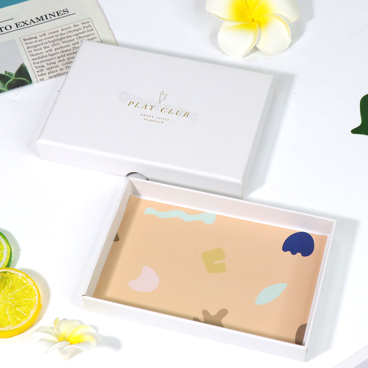 Custom CMYK Printing Gold Foil Stamping Logo Packaging Box Lid and Base Gift Box Cardboard 7