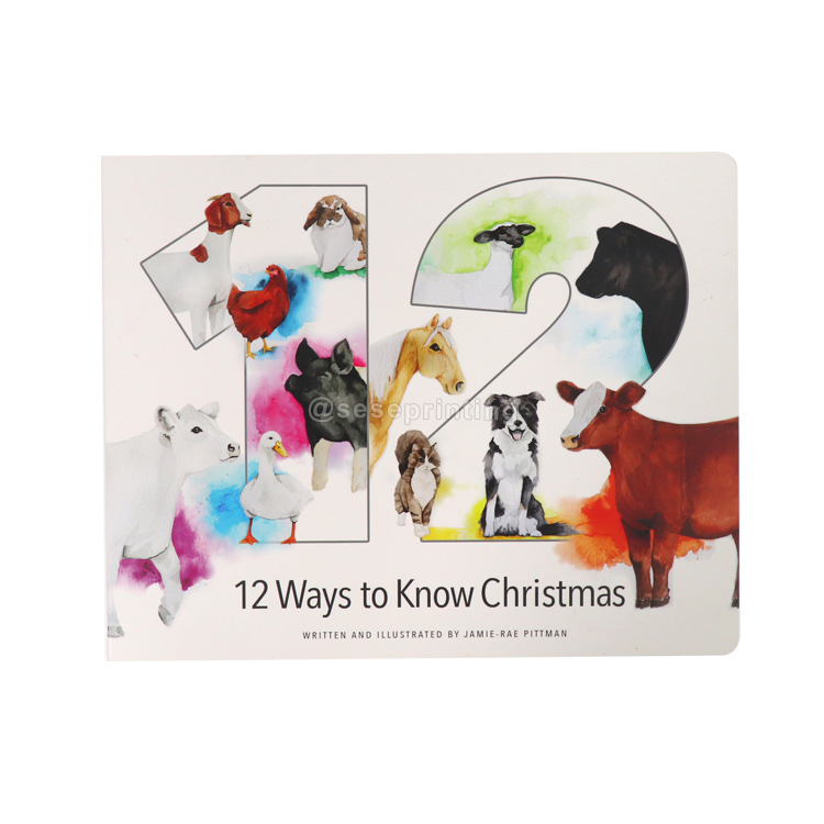 Custom Hardcover Children Kid Board Books Christmas Cardboard Book Printing 6