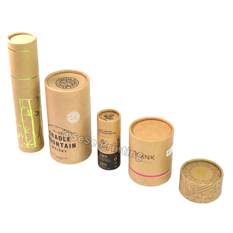 Custom Recycled Kraft Cardboard Paper Tube Packaging Round Paper Tube Cylinder Box 6