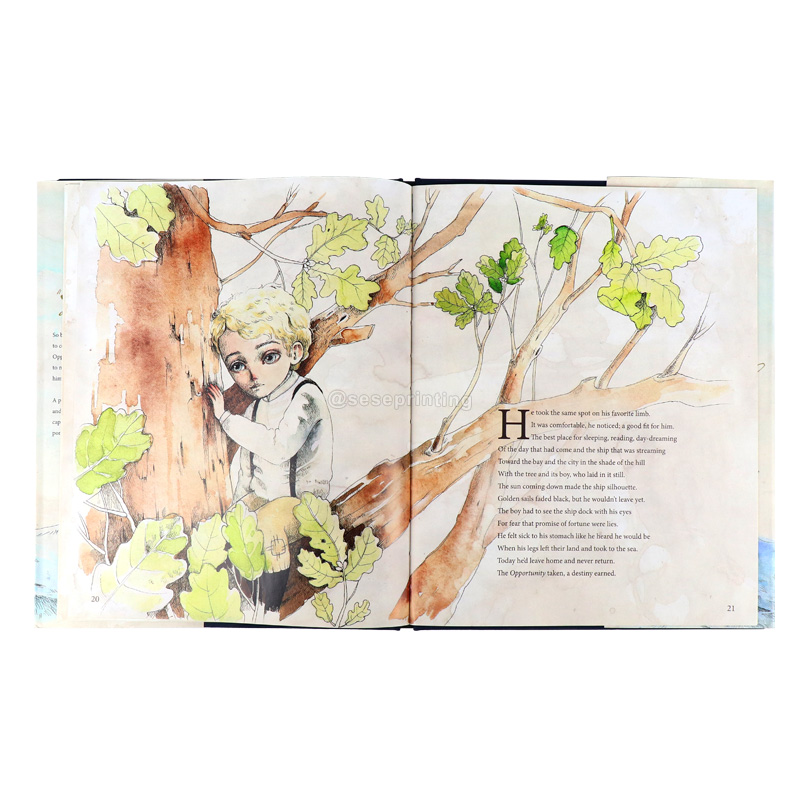 Printing Hardcover Book Linen Cover Kids Children Activity Story Book 7