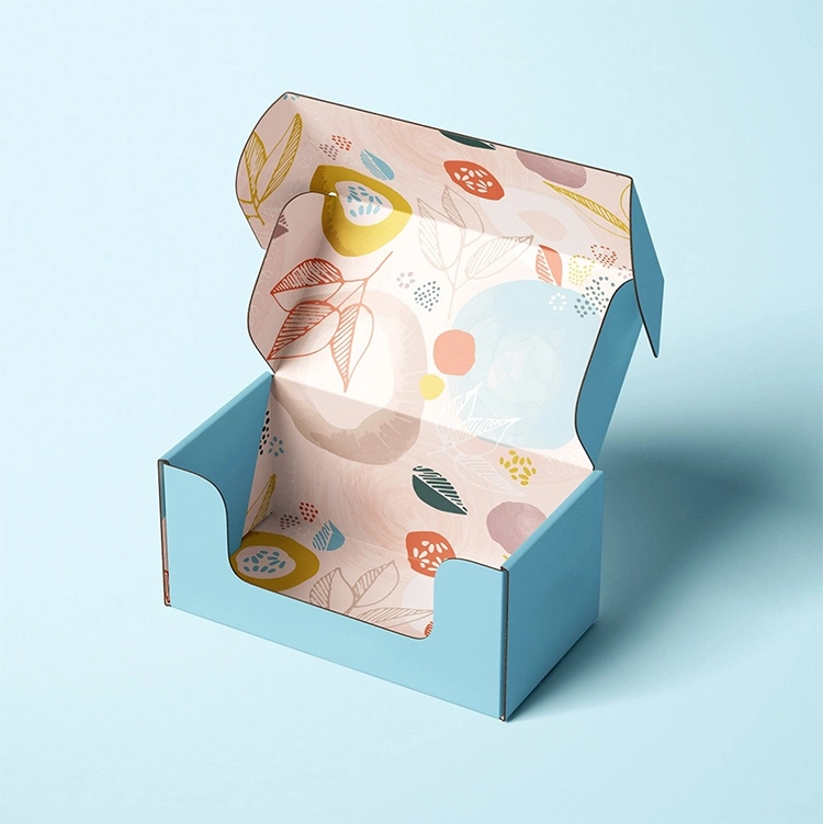 Custom Logo Cardboard Cartons Shipping Mailer Box Blue Cosmetic Mailing Corrugated Packaging Boxes 1