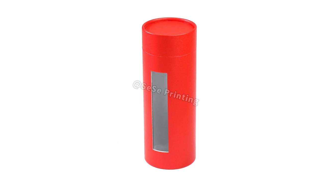 Custom Round Paper Tube Packaging Gift Box Cylinder Box with Pvc Window 1