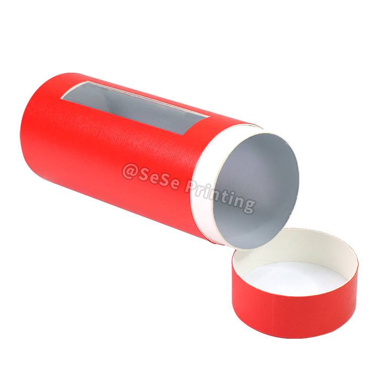 Custom Round Paper Tube Packaging Gift Box Cylinder Box with Pvc Window 8