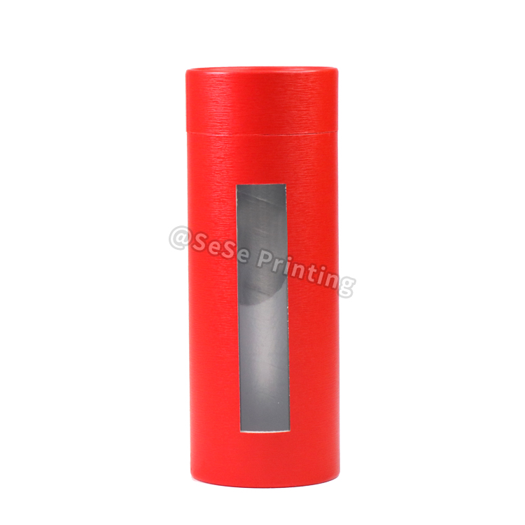 Custom Round Paper Tube Packaging Gift Box Cylinder Box with Pvc Window 6