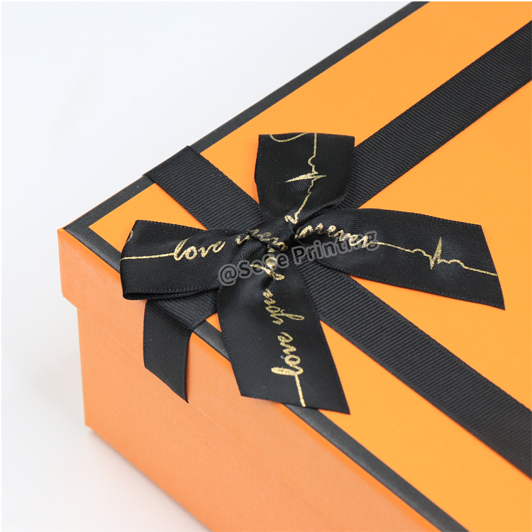 Custom Luxury Lid and Base Gift Cardboard Paper Packaging Box with Ribbon 8