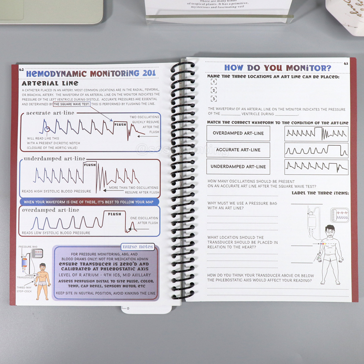 Custom Spiral Soft Cover Health Journal Notebook Nurse Workbook Planner Printing Self Care Planner 7