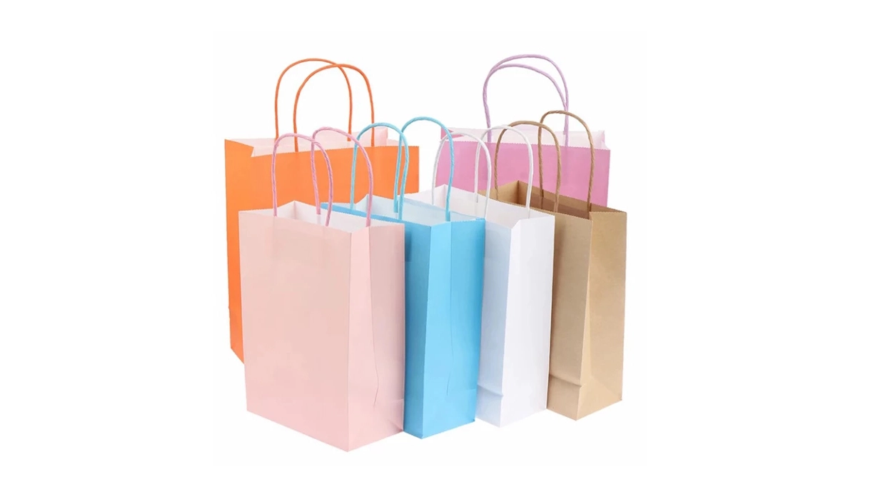 Custom Kraft Paper Wine Shopping Bag With Handle 1