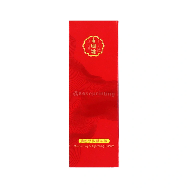 Custom Skin Care Red Box Cosmetic Carton Folding Tuck Packaging Box Printing Coated Paper Box for Christmas Gift 1