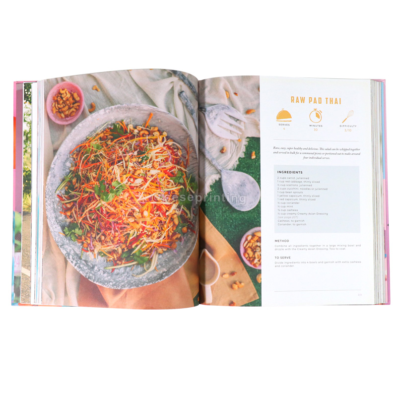 Factory Printing Full Color Cooking Food Book Cookbook Hardcover Healthy Recipe Book Publishing 7